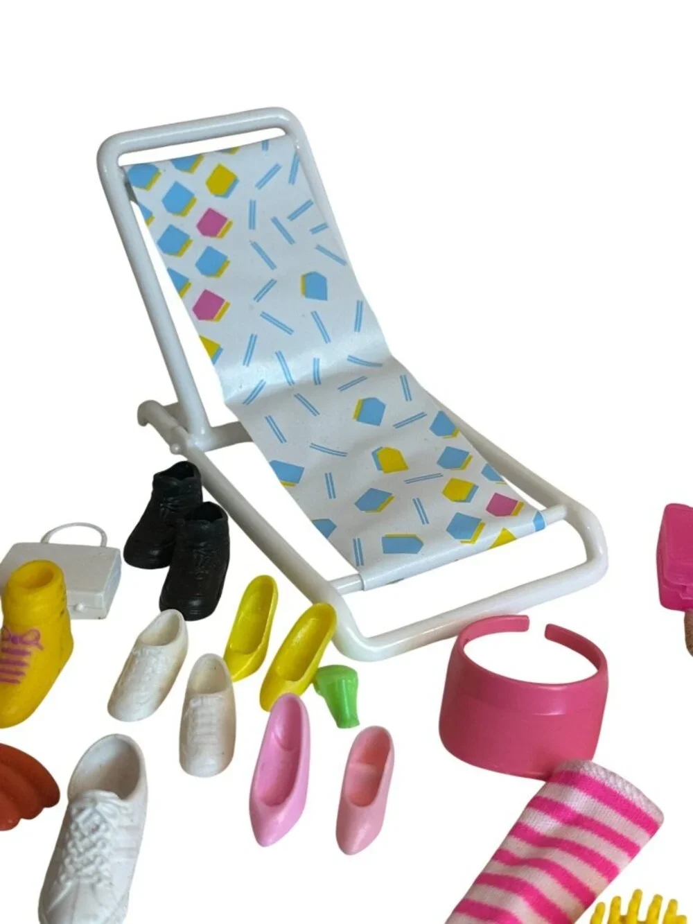 Vintage Barbie Accessories 80s 90s Lawn Chair Brushes Shoes Etc. Toys Mattel